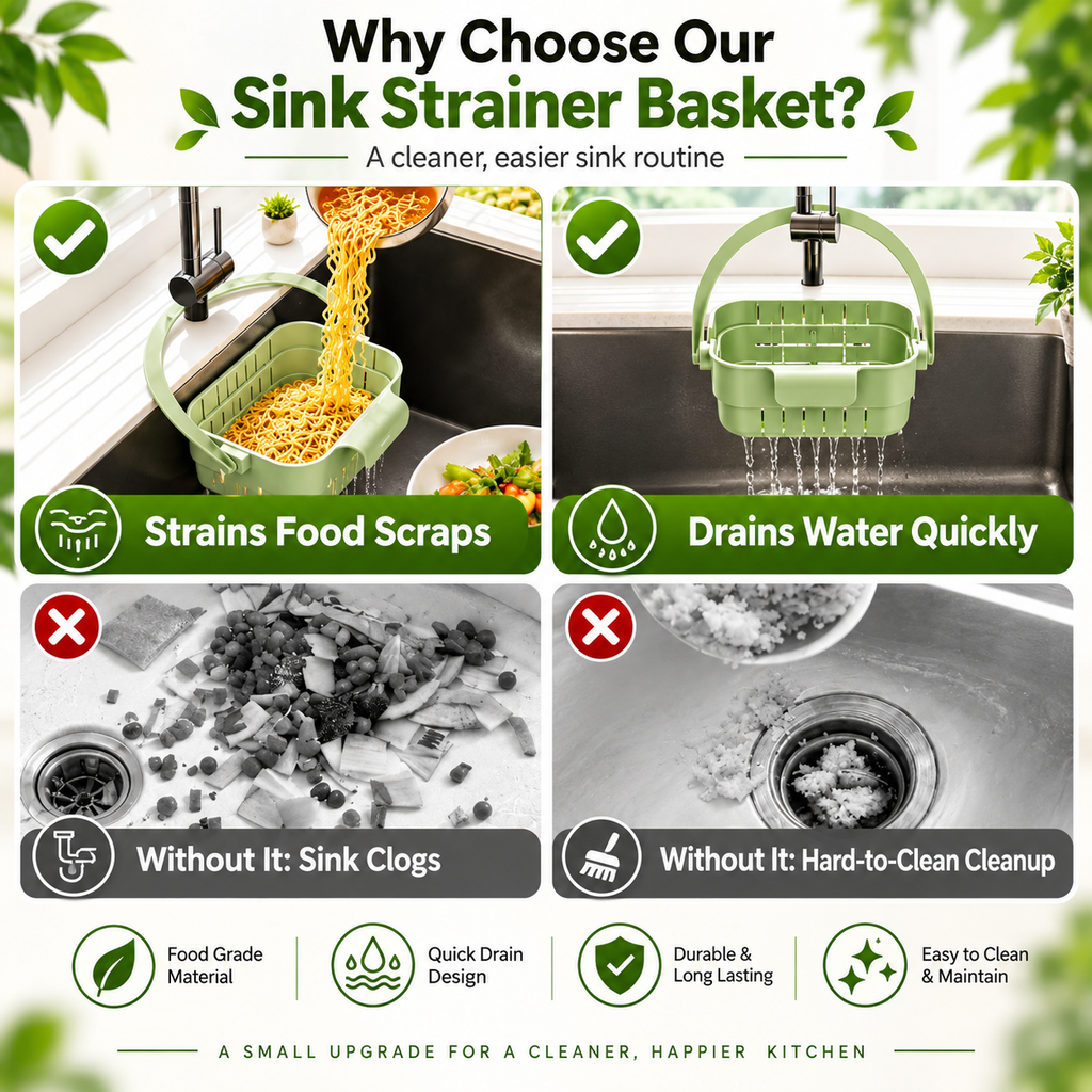 Foldable Kitchen Sink Drain Basket - Strainer & Washing Basket