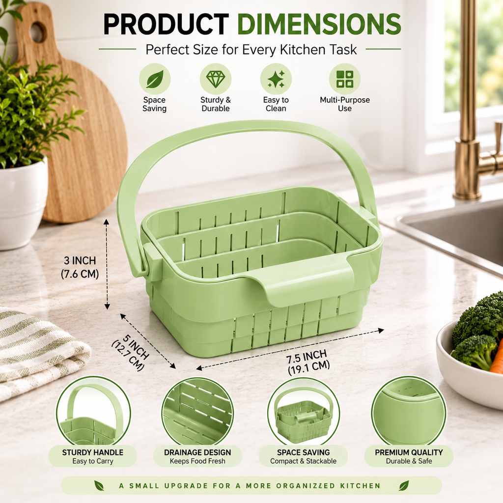 Foldable Kitchen Sink Drain Basket - Strainer & Washing Basket