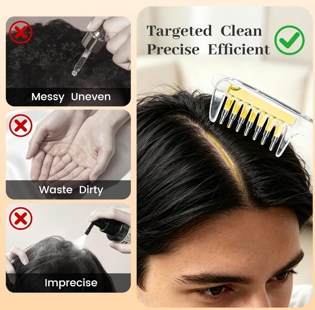 Refillable Scalp Oil Applicator Comb – Massage & Hair Serum Applicator