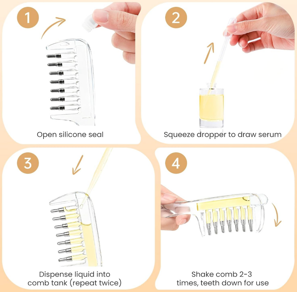 Refillable Scalp Oil Applicator Comb – Massage & Hair Serum Applicator