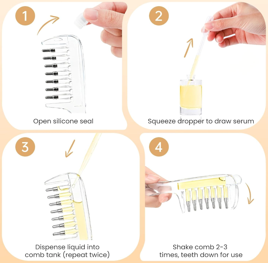 Refillable Scalp Oil Applicator Comb – Massage & Hair Serum Applicator