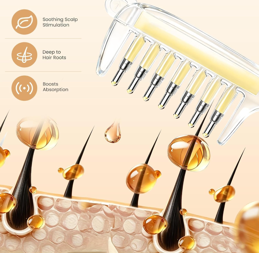 Refillable Scalp Oil Applicator Comb – Massage & Hair Serum Applicator