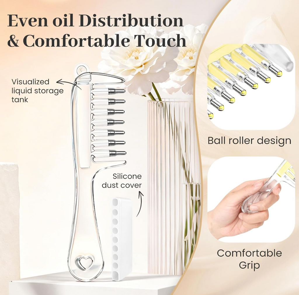 Refillable Scalp Oil Applicator Comb – Massage & Hair Serum Applicator